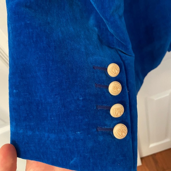 Gucci double breasted blue velvet blazer - Picture 7 of 11